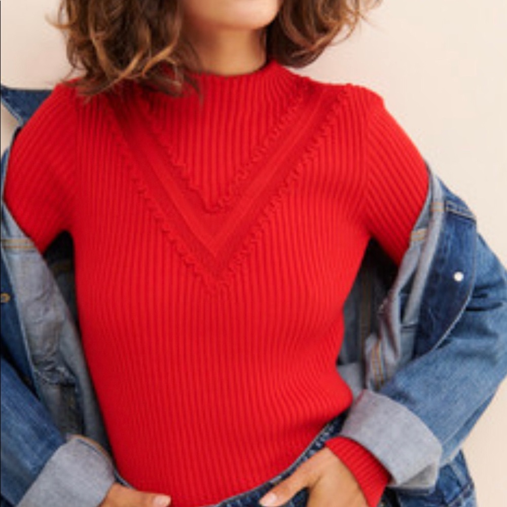 English Factory Turtleneck Ribbed Sweater